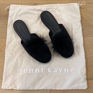Jenni Kayne Satin Feather Puff Mules